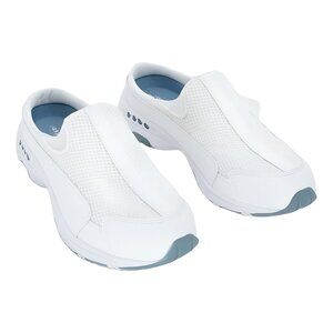 Easy Spirit Women's Traveltime Slip-On Casual Shoes White/Light Blue 8M